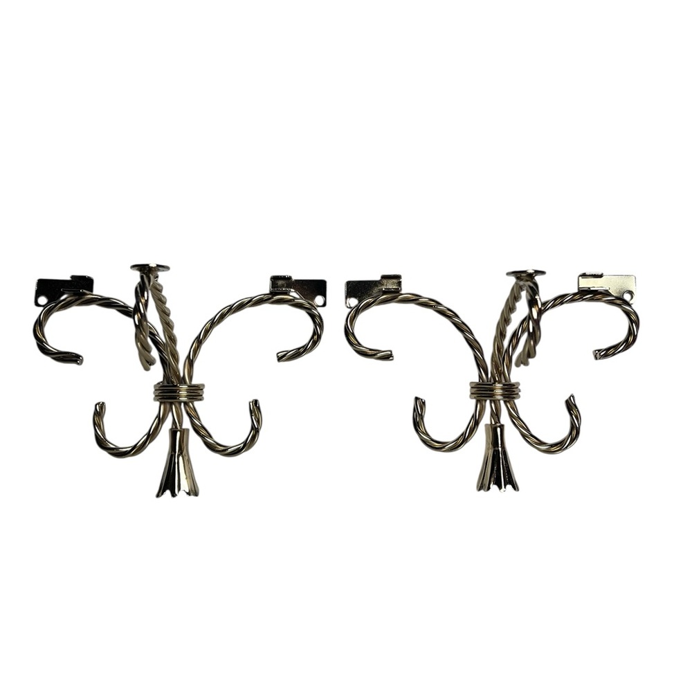 Vintage MCM Twisted Gold Rope Wall Shelf Mount Hollywood Regency  Set‎ of 2